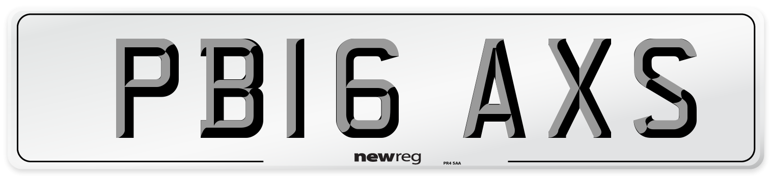 PB16 AXS Number Plate from New Reg